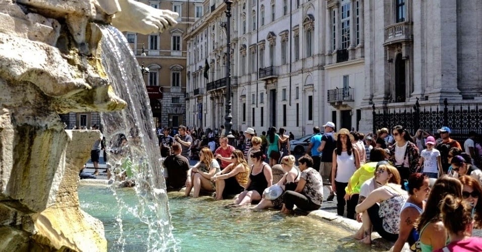 Piazza Navona no verão em Roma