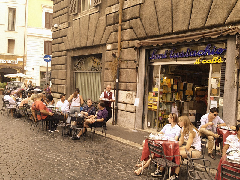 Entrada do Restaurante Piazza Sant'Eustachio em Roma