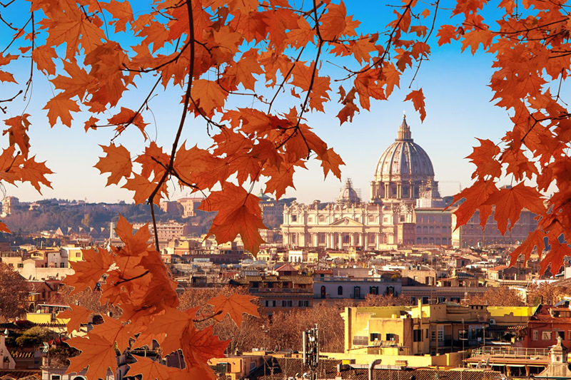 Paisagem de outono em Roma