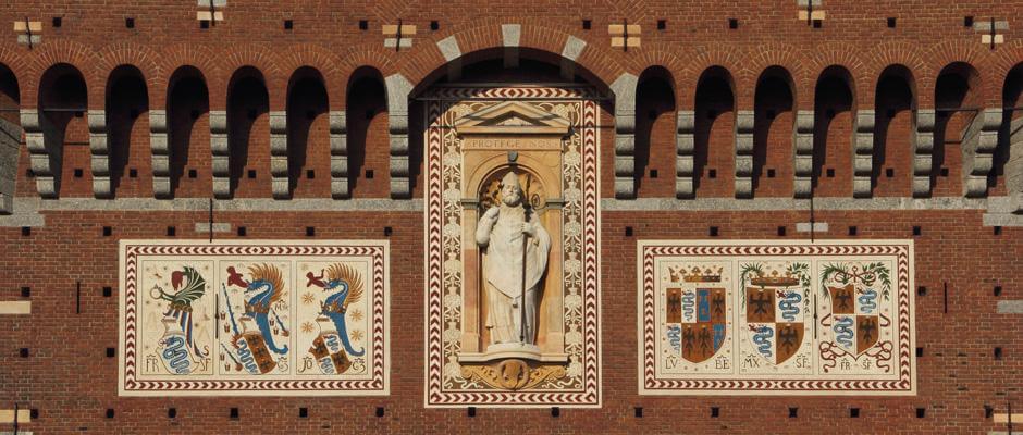 Obras de arte no Castelo Sforzesco em Milão