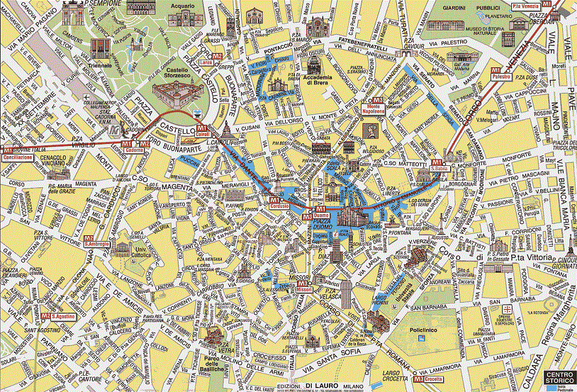 Mapa turístico de Milão 