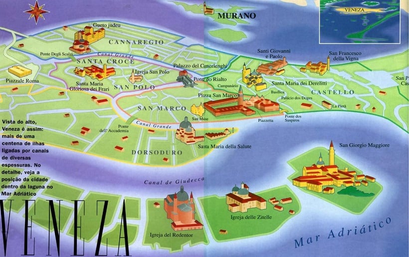 Mapa turístico de Veneza