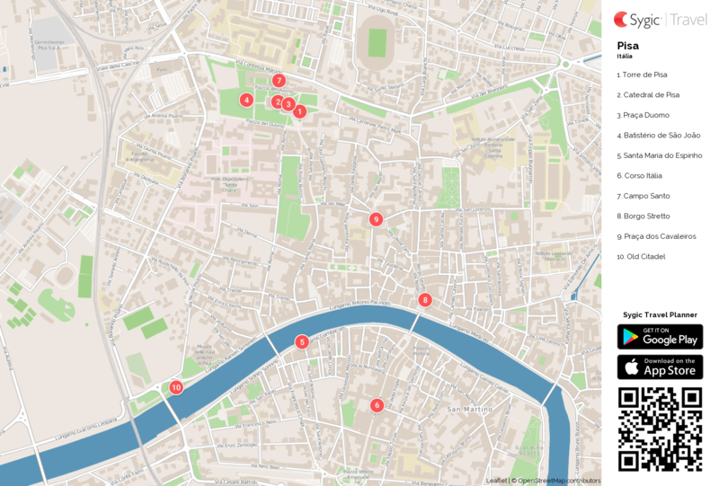 Mapa turístico de Pisa
