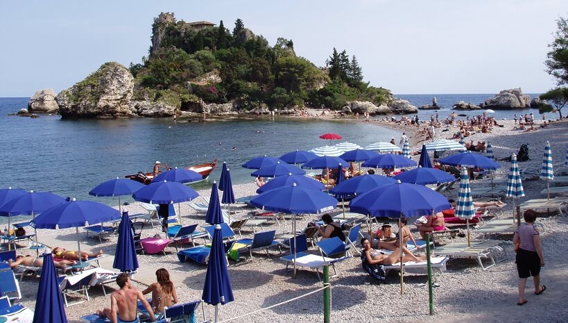 Praia Isola Bella em Taormina