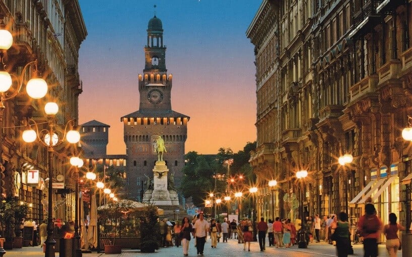 Cidade turística Milão na Itália