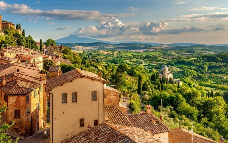 Vista da região da Toscana na Itália