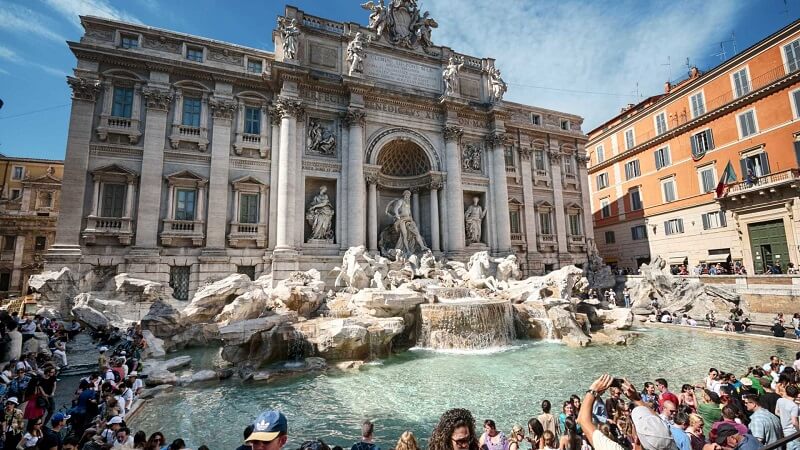 Fontana di Trevi em Roma na Itália