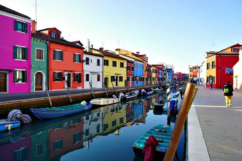 Ilha de Burano em Veneza na Itália