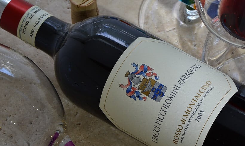 Vinho da vinícola Ciacci Piccolomini d'Aragona em Montalcino