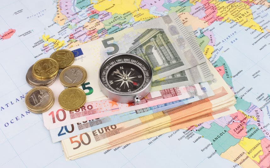 Notas e moedas de euros