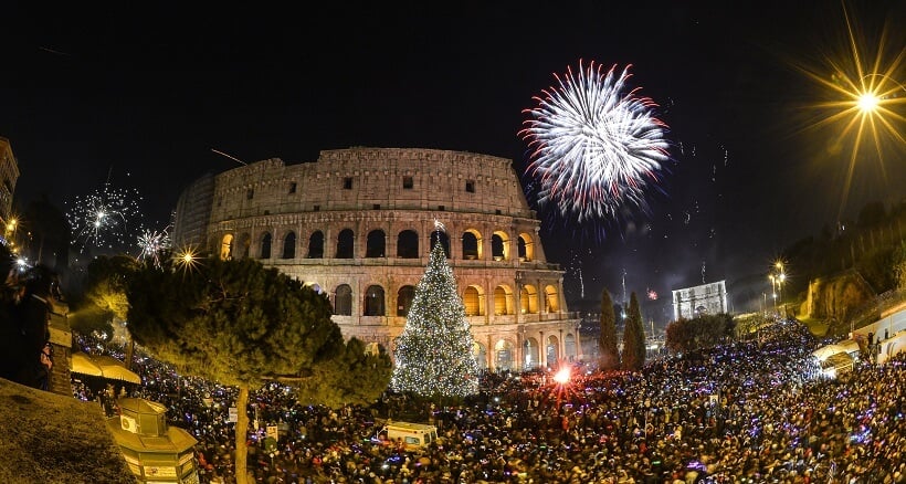 Ano Novo sendo comemorado no Colsieu de Roma