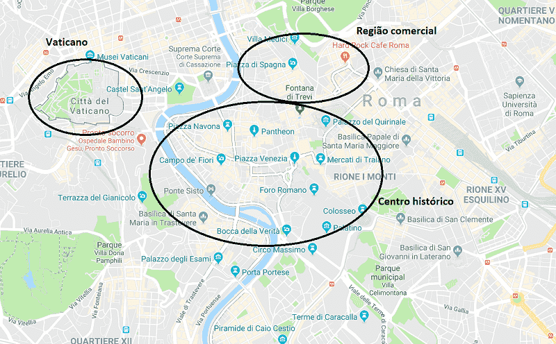 Divisão turística de Roma