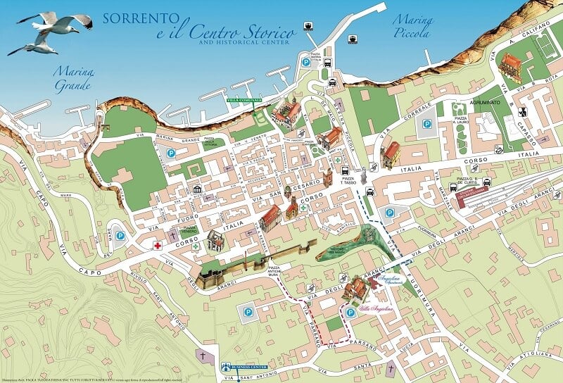 Mapa da cidade de Sorrento