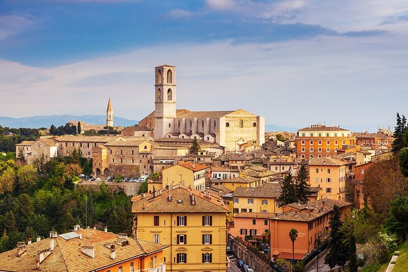 Vista da cidade de Perugia na Itália