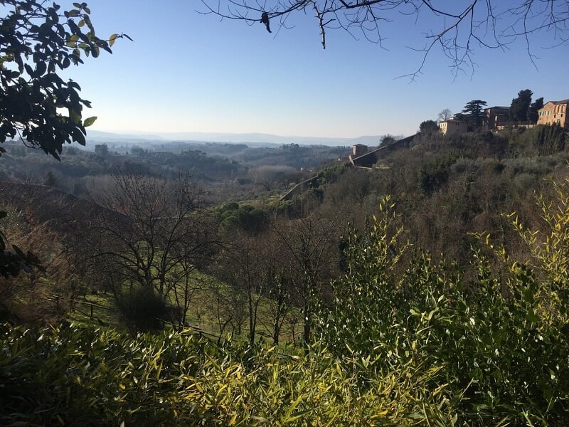 Paisagem vista no Orto Botânico dell'Universitá di Siena