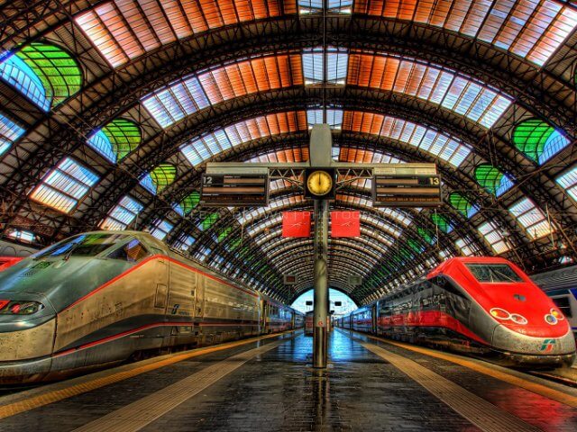 Viagem de trem de Veneza a Milão