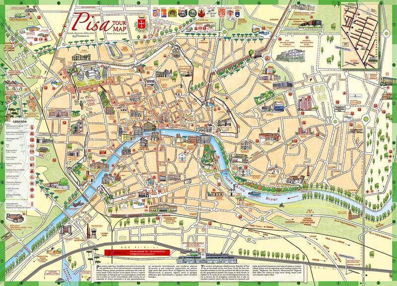 Mapa da cidade de Pisa