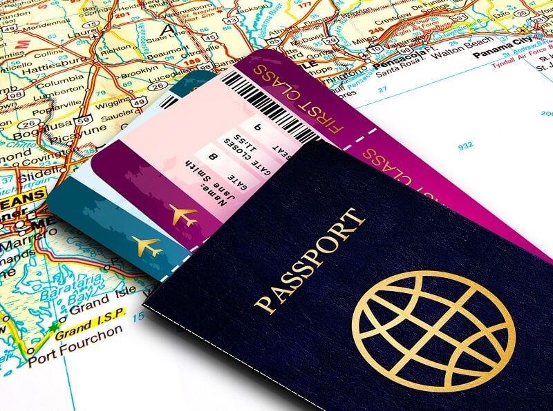 Passaporte e passagens para a Itália