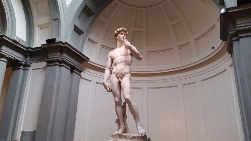 Estátua de David - obra de Michelangelo na Galeria da Academia de Belas Artes de Florença 