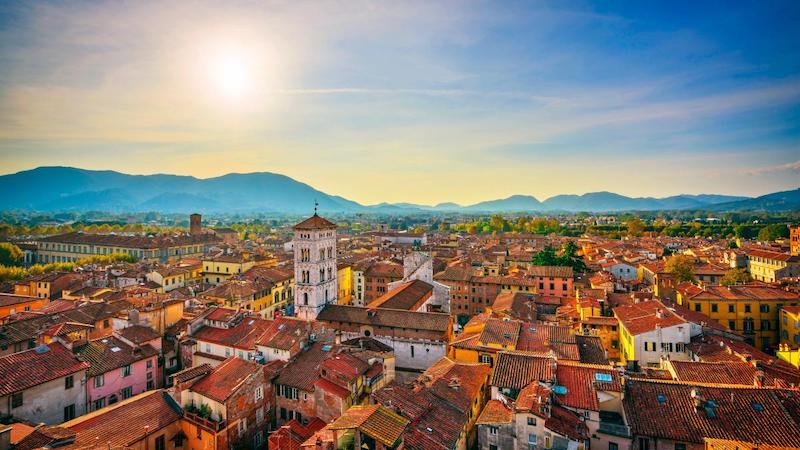 Vista de Lucca na Itália