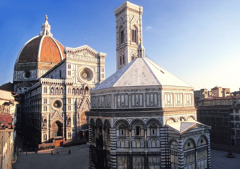 Vista da Duomo de Florença e do Batistério de São João