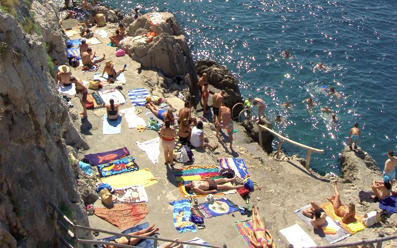 Praia de Gradola em Capri 