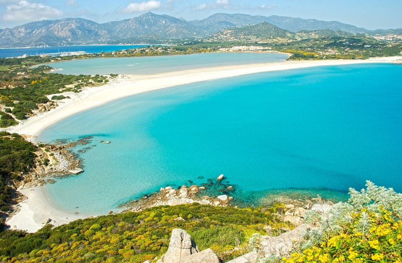 Praias em Simius no Sur Sardegna