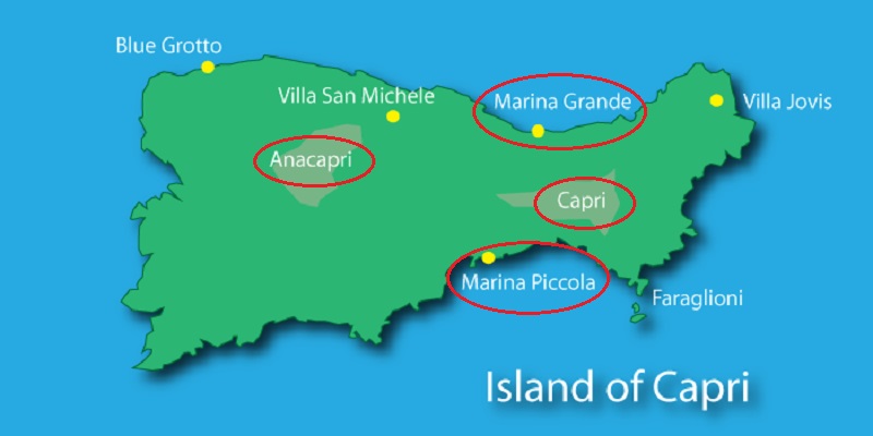 Mapa turístico de Capri