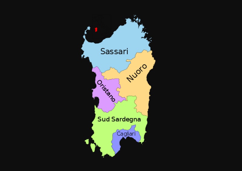 Mapa turístico de Sardenha