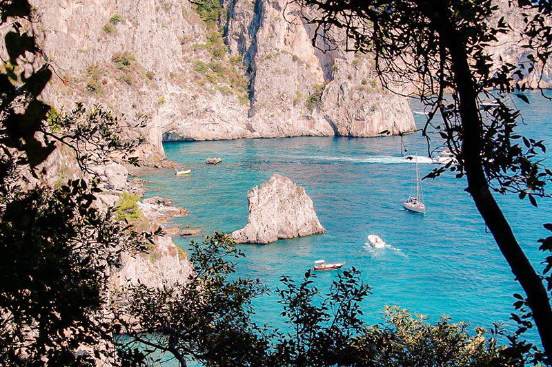 Cenário da Ilha de Capri na Itália