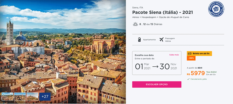 Pacote Hurb - Siena