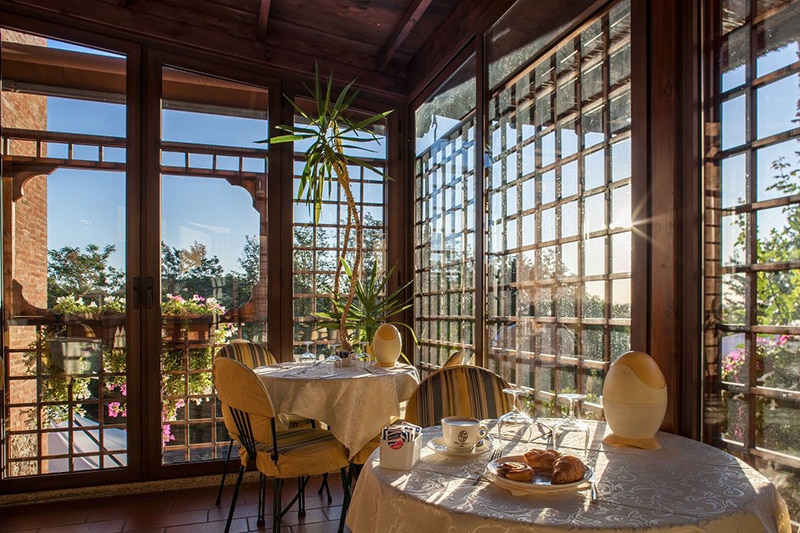 Restaurante do Hotel Arcobaleno em Siena