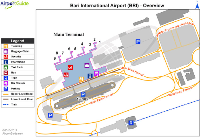 Mapa do Aeroporto de Bari