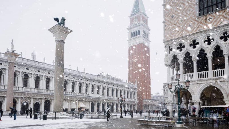 Nevando em Veneza