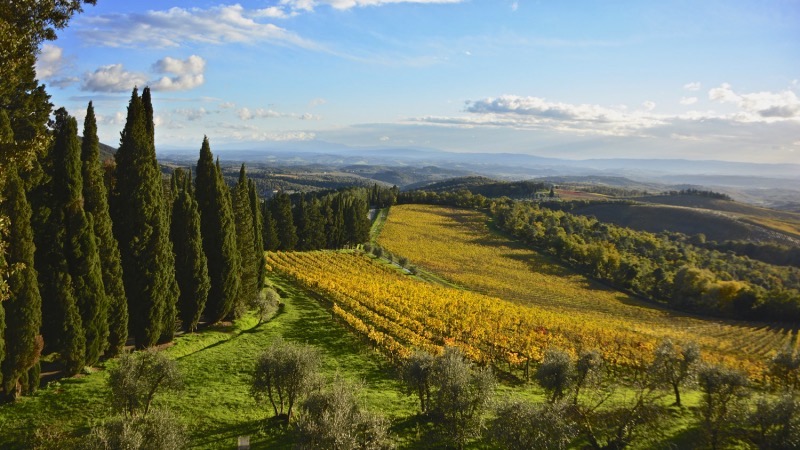 Paisagem da região de Chianti na Toscana