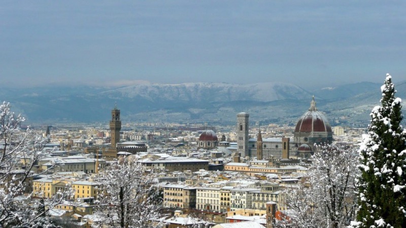 Vista da cidade de Florença no inverno