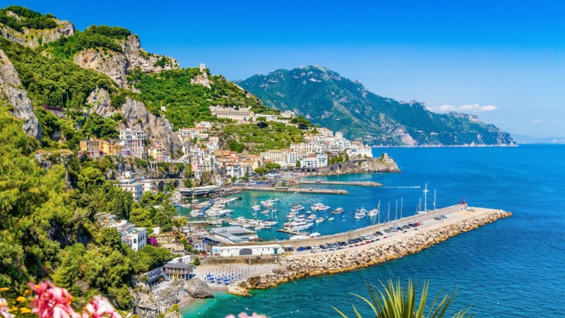 Vista da Costa Amalfitana e Golfo de Salerno